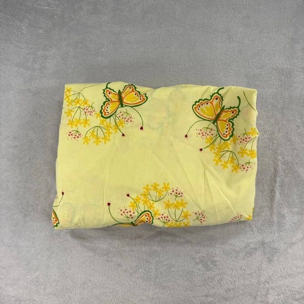Vintage 70’s Butterfly Flat and fitted Twin Sheet C